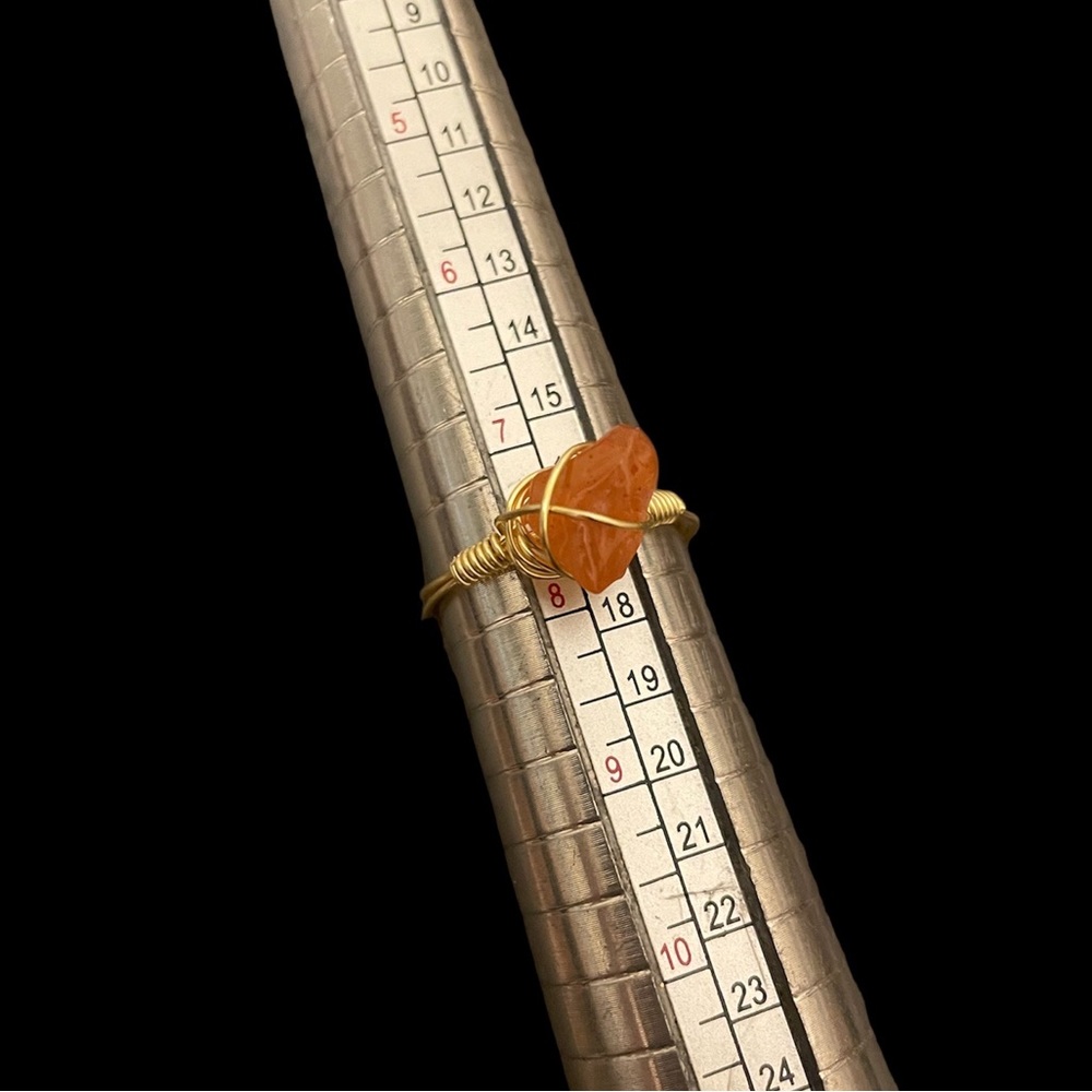 3 for $15 gold wire wrapped carnelian ring